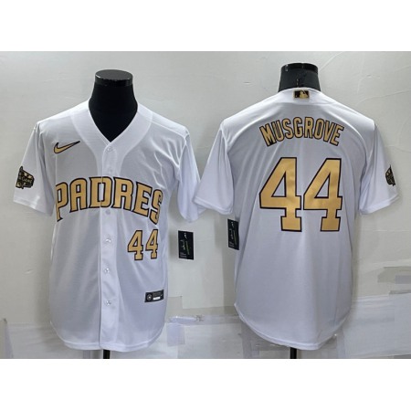 Men's San Diego Padres #44 Joe Musgrove 2022 All-Star White Cool Base Stitched Baseball Jersey