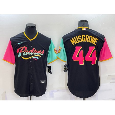 Men's San Diego Padres #44 Joe Musgrove 2022 Black City Connect Cool Base Stitched Jersey