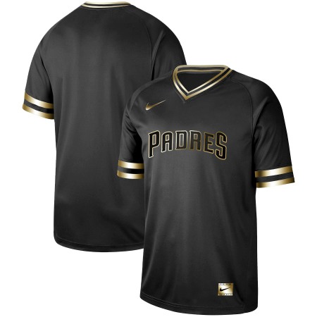 Men's San Diego Padres Black Gold Stitched MLB Jersey