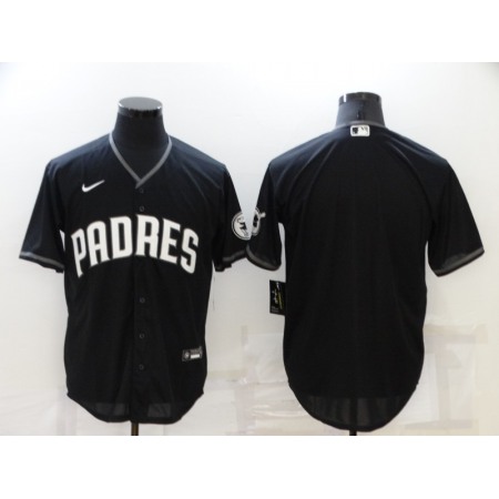 Men's San Diego Padres Blank Black Cool Base Stitched Baseball Jersey