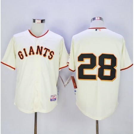 Giants #28 Buster Posey Cream Cool Base Stitched MLB Jersey