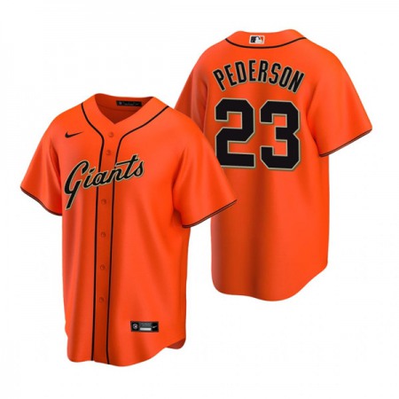 Men's San Francisco Giants #23 Joc Pederson Orange Cool Base Stitched Jersey