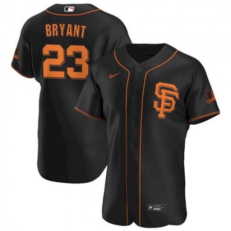 Men's San Francisco Giants #23 Kris Bryant Black Flex Base Stitched Jersey