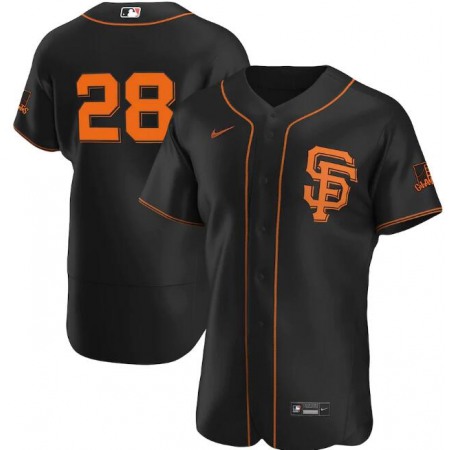 Men's San Francisco Giants #28 Buster Posey Black Flex Base Stitched Jersey