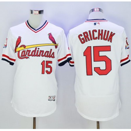 Cardinals #15 Randal Grichuk White Flexbase Authentic Collection Cooperstown Stitched MLB Jersey