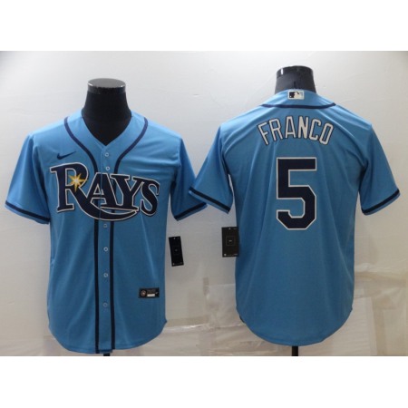 Men's Tampa Bay Rays #5 Wander Franco Blue Cool Base Stitched Baseball Jersey