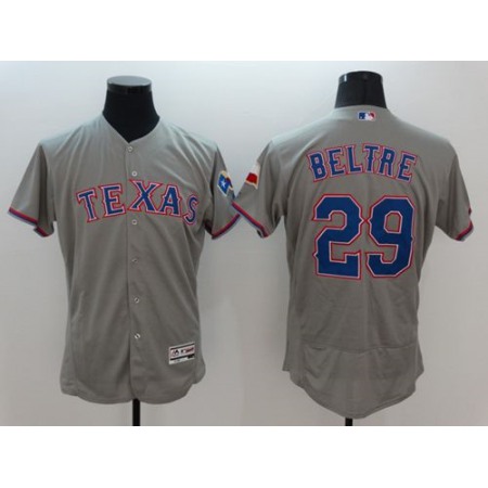 Rangers #29 Adrian Beltre Grey Flexbase Authentic Collection Stitched MLB Jersey