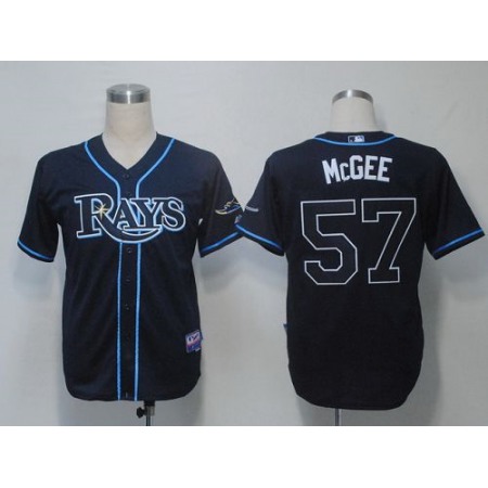 Rays #57 Jake Mcgee Dark Blue Cool Base Stitched MLB Jersey