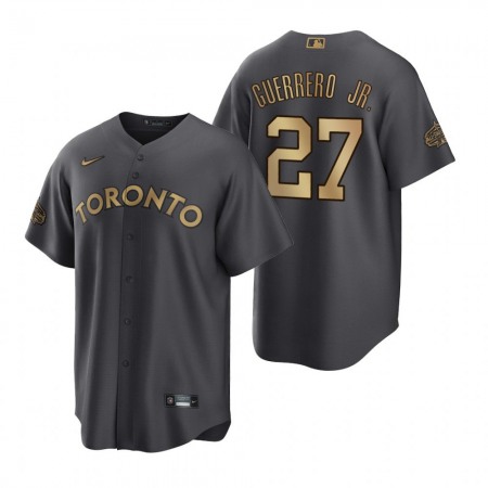 Men's Toronto Blue Jays #27 Vladimir Guerrero Jr. 2022 All-Star Charcoal Cool Base Stitched Baseball Jersey