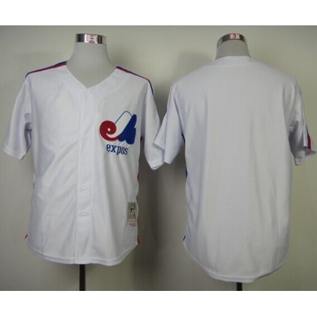 Mitchell And Ness Expos Blank White Throwback Stitched MLB Jersey