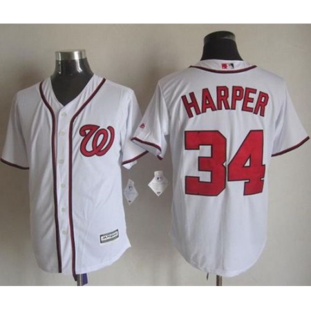 Nationals #34 Bryce Harper White New Cool Base Stitched MLB Jersey