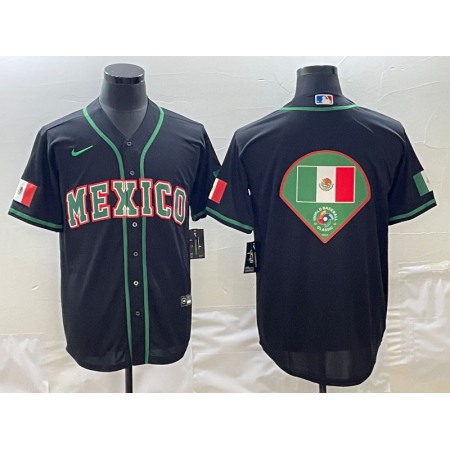 Men's Mexico Baseball 2023 Black World Baseball Big Logo Classic Stitched Jersey