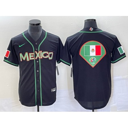 Men's Mexico Baseball 2023 Black World Baseball Classic Team Big Logo Stitched Jersey