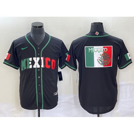 Men's Mexico Baseball 2023 Black World Baseball Classic Team Big Logo Stitched Jersey