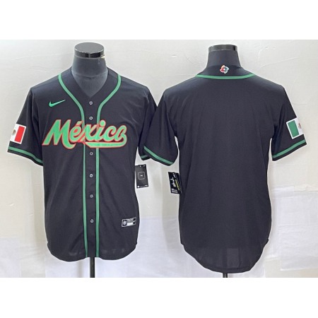 Men's Mexico Baseball Blank 2023 Black World Baseball Classic Stitched Jersey