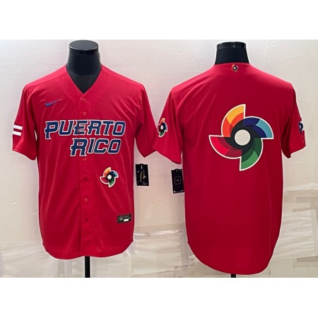 Men's Puerto Rico Baseball 2023 Red World Baseball Big Logo With Patch Classic Stitched Jersey