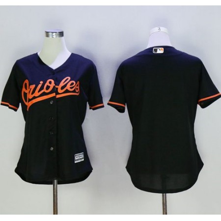 Orioles Blank Black Women's Alternate Stitched MLB Jersey