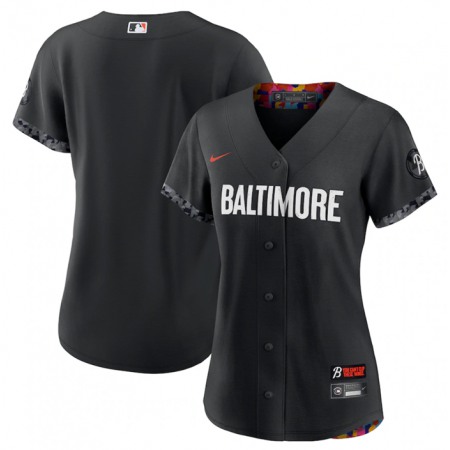 Women's Baltimore Orioles Blank Black 2023 City Connect Stitched Baseball Jersey(Run Small)