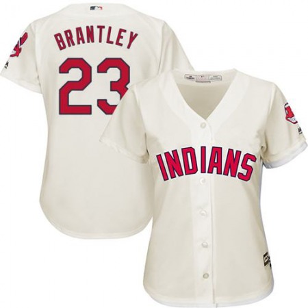 indians #23 Michael Brantley Cream Women's Alternate Stitched MLB Jersey