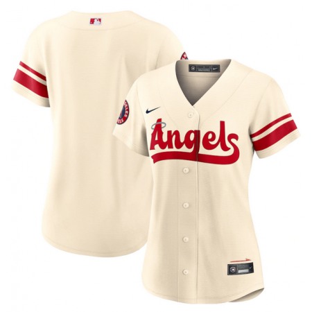 Women's Los Angeles Angels Blank 2022 Cream City Connect Stitched Baseball Jersey(Run Small)