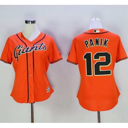 Giants #12 Joe Panik Orange Women's Alternate Stitched MLB Jersey