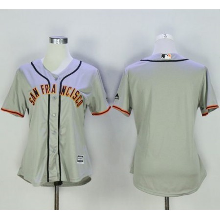 Giants Blank Grey Women's Road Stitched MLB Jersey