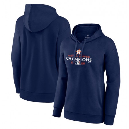 Women's Houston Astros Navy 2022 World Series Champions Logo Pullover Hoodie(Run Small)