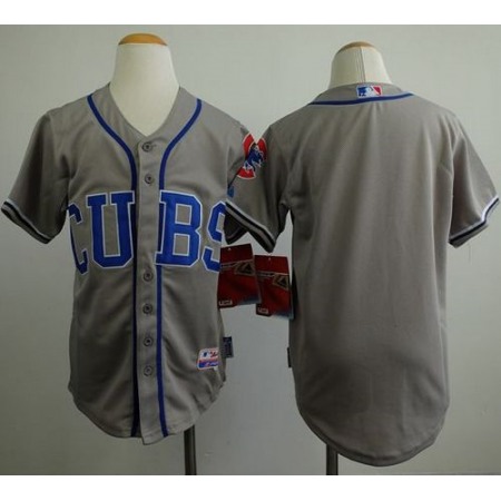 Cubs Blank Grey Alternate Road Cool Base Stitched Youth MLB Jersey