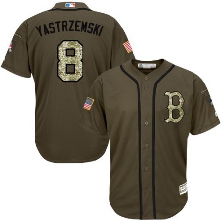 Red Sox #8 Carl Yastrzemski Green Salute to Service Stitched Youth MLB Jersey