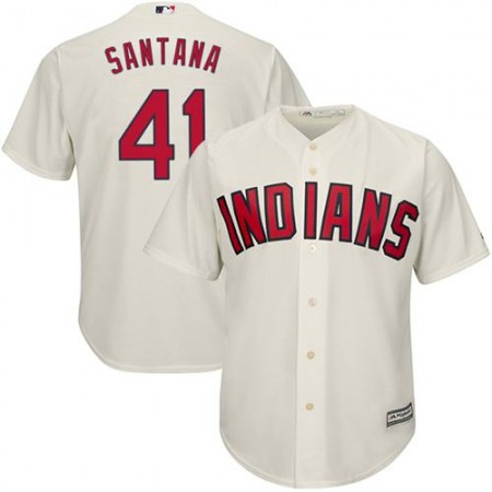 indians #41 Carlos Santana Cream Alternate Stitched Youth MLB Jersey