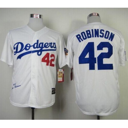 Youth Los Angeles Dodgers #42 Jackie Robinson White Throwback Stitched MLB Jersey