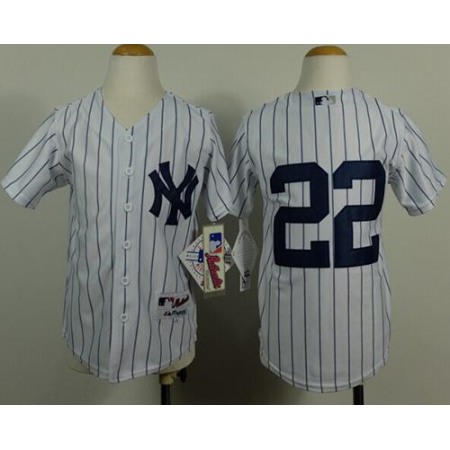 Yankees #22 Jacoby Ellsbury White Stitched Youth MLB Jersey