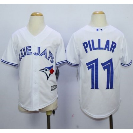 Blue Jays #11 Kevin Pillar White Cool Base Stitched Youth MLB Jersey