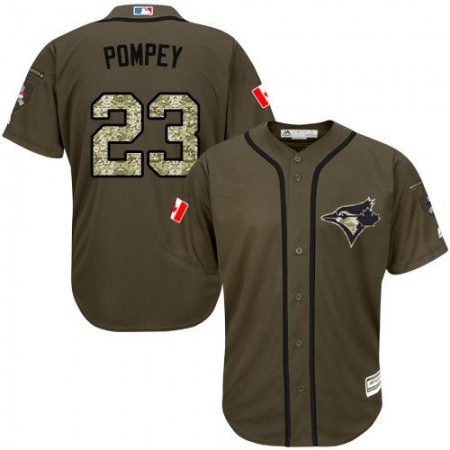 Blue Jays #23 Dalton Pompey Green Salute to Service Stitched Youth MLB Jersey