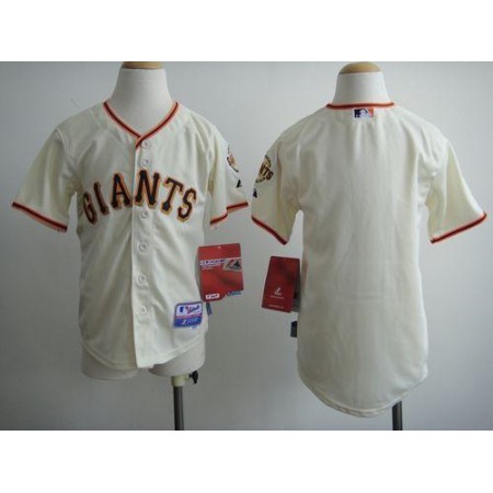 Giants Blank Cream Cool Base Stitched Youth MLB Jersey