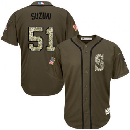 Mariners #51 ichiro Suzuki Green Salute to Service Stitched Youth MLB Jersey