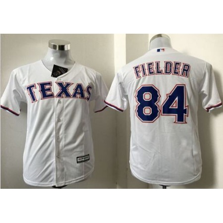 Rangers #84 Prince Fielder White Cool Base Stitched Youth MLB Jersey