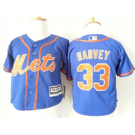 Toddler Mets #33 Matt Harvey Blue Alternate Home Cool Base Stitched MLB Jersey