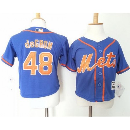 Toddler Mets #48 Jacob DeGrom Blue Alternate Home Cool Base Stitched MLB Jersey