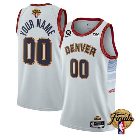 Denver Nuggets Customized White 2023 Finals Icon Edition With NO.6 Patch Stitched Jersey