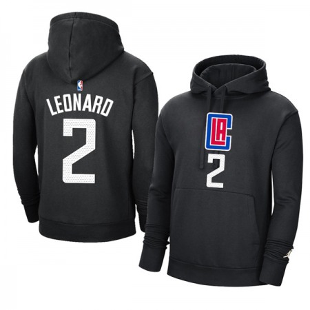 Men's Los Angeles Clippers #2 Kawhi Leonard 2021 Black Pullover Hoodie