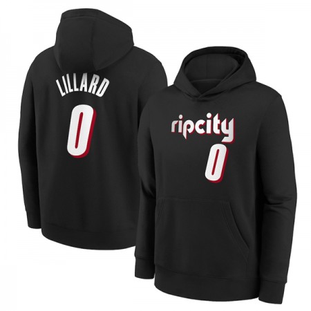 Men's Portland Trail Blazers #0 Damian Lillard Black Pullover Hoodie