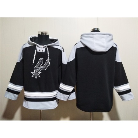 Men's San Antonio Spurs Blank Black Ageless Must-Have Lace-Up Pullover Hoodie