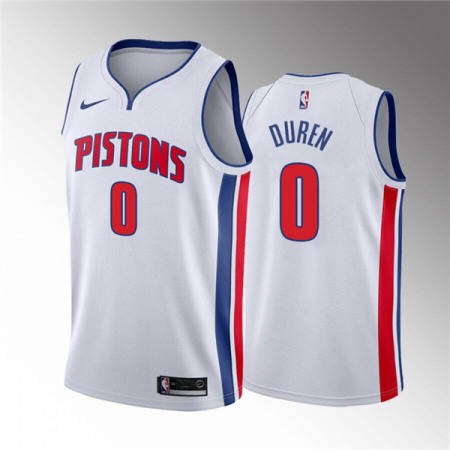 Men's Detroit Pistons #0 Jalen Duren 2020-21 White Association Edition Stitched Jersey