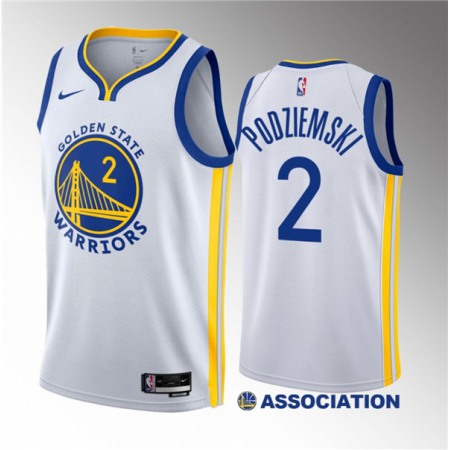 Men's Golden State Warriors #2 Brandin Podziemski White 2023 Draft Association Edition Swingman Stitched Basketball Jersey