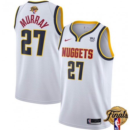 Men's Denver Nuggets #27 Jamal Murray White 2023 Finals Association Edition Stitched Basketball Jersey