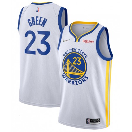 Men's Golden State Warriors #23 Draymond Green White Association Edition 75th Anniversary Swingman Stitched Jersey