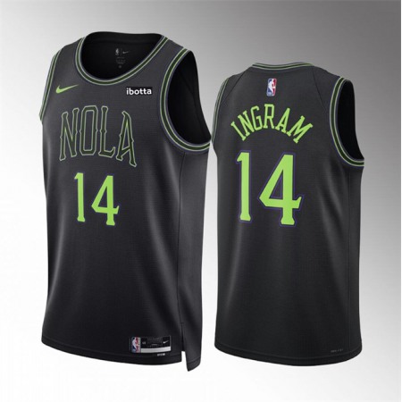 Men's New Orleans Pelicans #14 Brandon Ingram Black City Edition Stitched Basketball Jersey