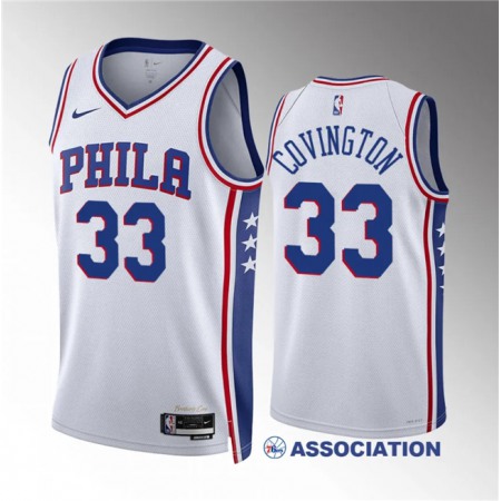 Men's Philadelphia 76ers #33 Robert Covington White Association Edition Stitched Jersey