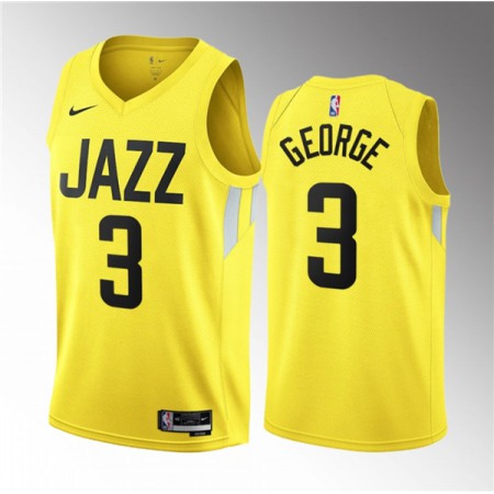 Men's Utah Jazz #3 Keyonte George Yellow 2023 Draft Association Edition Stitched Basketball Jersey